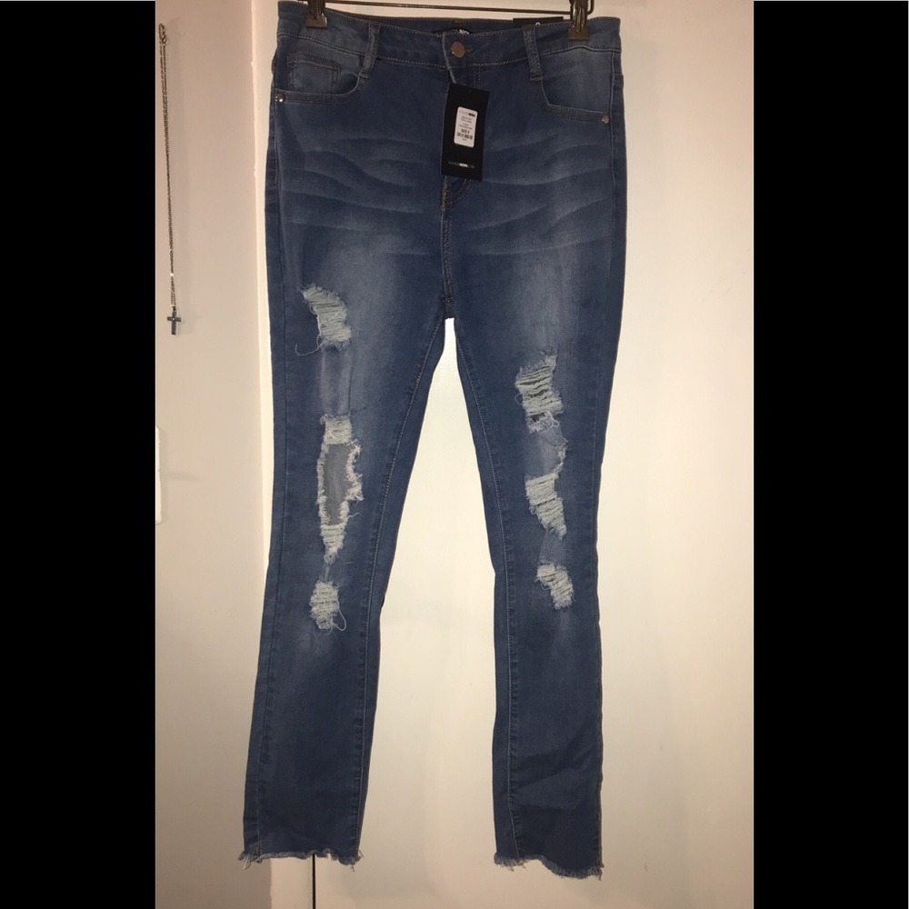 High rise fashion nova blue jeans